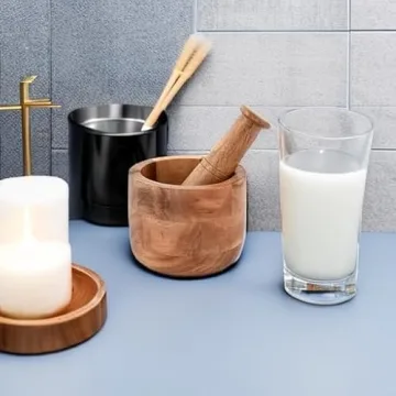 Samhita Acacia Wood Mortar and Pestle Set for Kitchen Essentials