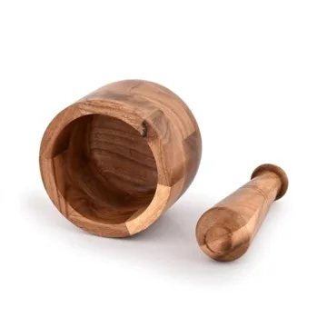 Samhita Acacia Wood Mortar and Pestle Set for Kitchen Essentials