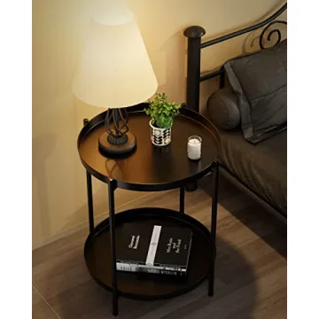 Versatile EKNITEY 2 Tier End Table for Indoor and Outdoor Use