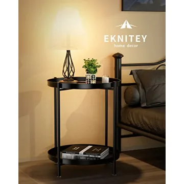 Versatile EKNITEY 2 Tier End Table for Indoor and Outdoor Use