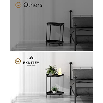 Versatile EKNITEY 2 Tier End Table for Indoor and Outdoor Use