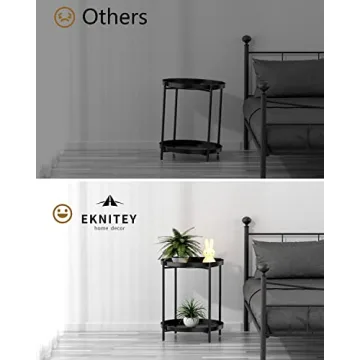 Versatile EKNITEY 2 Tier End Table for Indoor and Outdoor Use