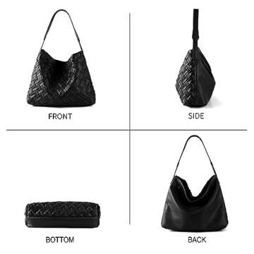 SHARPAD Woven Vegan Leather Tote Bag for Women
