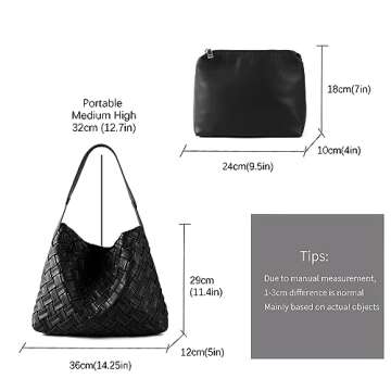 SHARPAD Woven Vegan Leather Tote Bag for Women