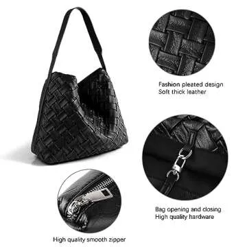 SHARPAD Woven Vegan Leather Tote Bag for Women