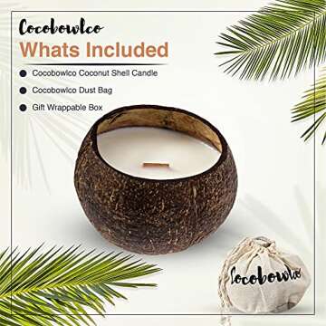 Eco-Friendly Soy Coconut Shell Candles with Wood Wick