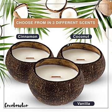 Eco-Friendly Soy Coconut Shell Candles with Wood Wick