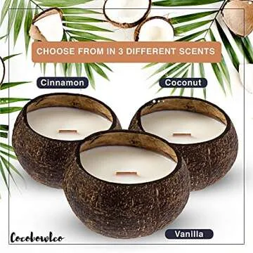 Eco-Friendly Soy Coconut Shell Candles with Wood Wick