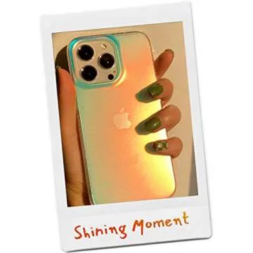 LONLI Hue - for iPhone 14 Pro Case - Fluorescent Coloful Holographic Iridescent Phone Case - [360° Shock-Absorbent Bumper] - Cute, Unique and Aesthetic Phone Cover for Women and Girls