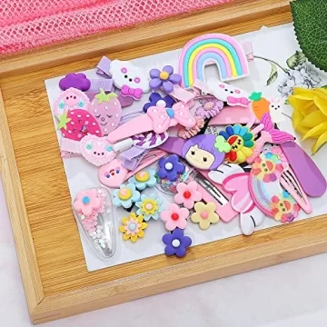 28 Pcs Colorful Hair Clips Set for Girls and Teens