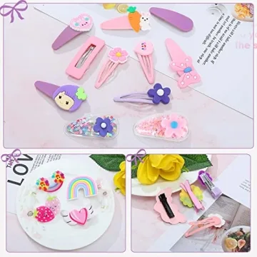 28 Pcs Colorful Hair Clips Set for Girls and Teens