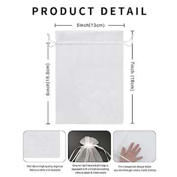 Jexila 120PCS Sheer Organza Bags 5X7 inches Mesh Bags Drawstring Small Pouch Gift Bags for Jewelry Wedding Party Baby Shower Favor Bags (Rainbow 5X7)