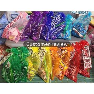 Jexila 120PCS Sheer Organza Bags 5X7 inches Mesh Bags Drawstring Small Pouch Gift Bags for Jewelry Wedding Party Baby Shower Favor Bags (Rainbow 5X7)