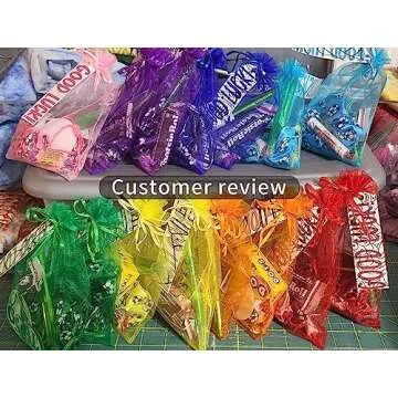 Jexila 120PCS Sheer Organza Bags 5X7 inches Mesh Bags Drawstring Small Pouch Gift Bags for Jewelry Wedding Party Baby Shower Favor Bags (Rainbow 5X7)