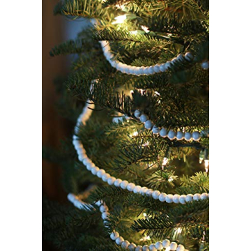 Beautiful 9-Foot White Wood Bead Garland for All Occasions