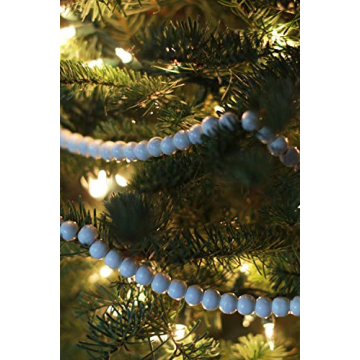 Beautiful 9-Foot White Wood Bead Garland for All Occasions