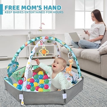 Deluxe Baby Gym Play Mat for Infants and Toddlers