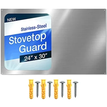 24" x 30" Reversible Metal Backsplash with Matching Screws for Easy Stovetop Installation