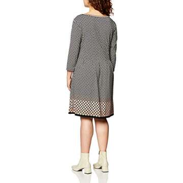 Amazon Brand - Lark & Ro Women's Jersey Three Quarter Sleeve Pleated Dress