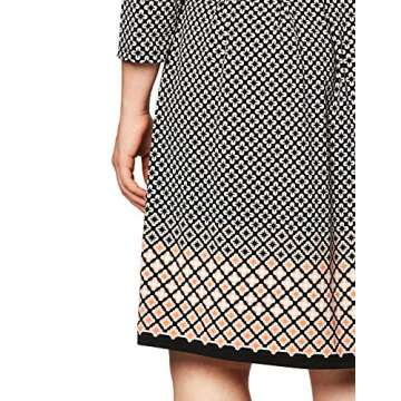 Amazon Brand - Lark & Ro Women's Jersey Three Quarter Sleeve Pleated Dress