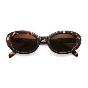 FEISEDY Retro Oval Sunglasses Stylish UV Protection - Unisex