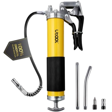 UTOOL Grease Gun Kit - 8000 PSI Heavy Duty Pistol Grip with 14 oz Capacity and Accessories