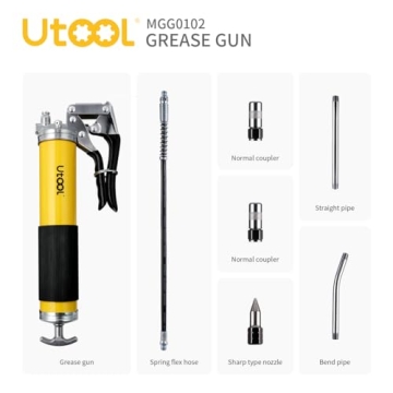 UTOOL Heavy Duty Grease Gun 8000 PSI with Accessories