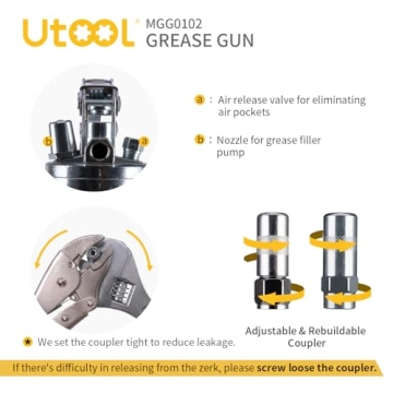 UTOOL Heavy Duty Grease Gun 8000 PSI with Accessories