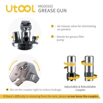 UTOOL Heavy Duty Grease Gun 8000 PSI with Accessories
