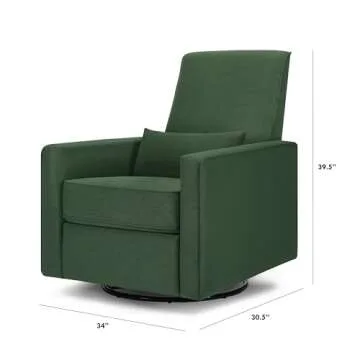 DaVinci Piper Upholstered Recliner and Swivel Glider in Pine Green