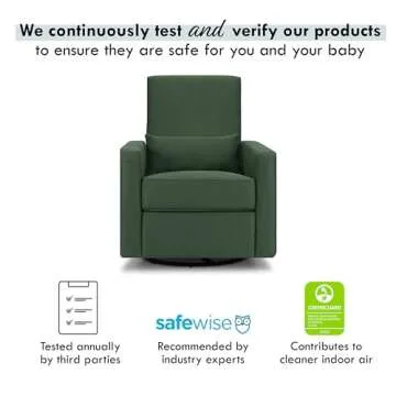 DaVinci Piper Upholstered Recliner and Swivel Glider in Pine Green