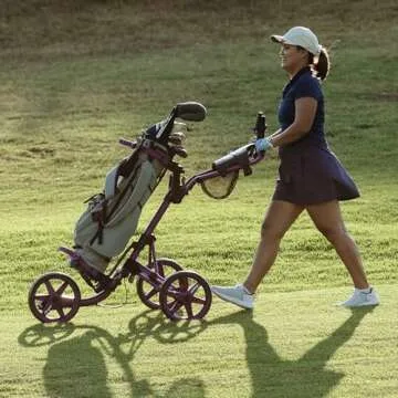 Clicgear Model 4.0 Golf Push Cart, 3-Wheel Foldable Walking Golf Cart (Black)