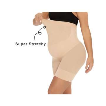 Maternity Dress for Photoshoot Maternity Shapewear Seamless Maternity Underwear Maternity Dress for Baby Shower Belly Bands for Pregnant Women Maternity Shapewear for Dresses Baby Shower Dress Nude M