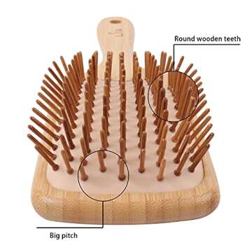 Eco-friendly SIU Bamboo Paddle Hair Brush for All Hair Types