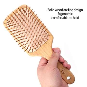 Eco-friendly SIU Bamboo Paddle Hair Brush for All Hair Types