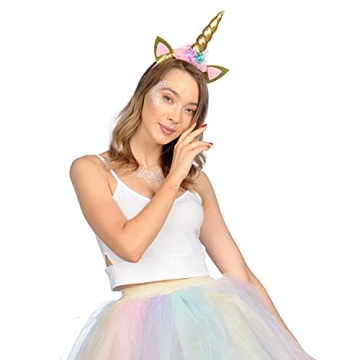 Funcredible Unicorn Headband Gold Horn for All Ages