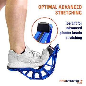 ProStretch Plus Customizable/Adjustable Calf Stretcher and Foot Rocker for Plantar Fasciitis, Achilles Tendonitis and Tight Calves, Made in USA