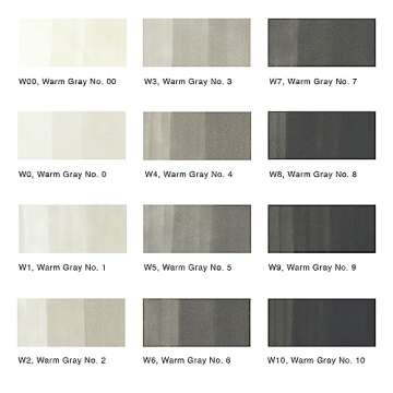 Copic Sketch, Alcohol markers, 12pc set Warm Gray (New Ver.)