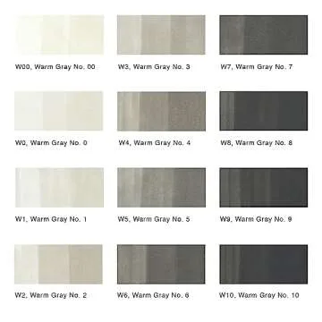 Copic Sketch, Alcohol markers, 12pc set Warm Gray (New Ver.)