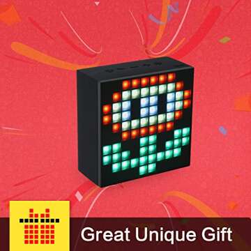 DIVOOM AURABOX Bluetooth 4.0 SMART LED Speaker with APP Control for Pixel Art Creation + Animation and Social Media Notification. Built-in Microphone for Handsfree Calling