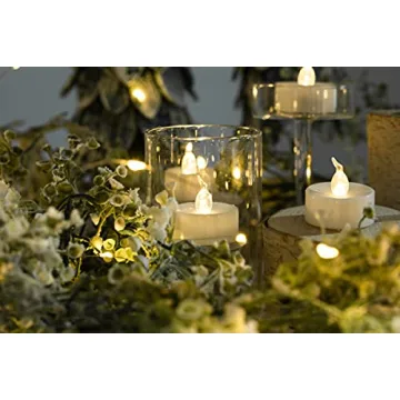 LANKER LED Tea Lights 24 Pack Warm White Flameless Candles