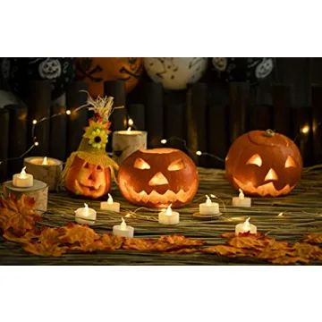 LANKER LED Tea Lights 24 Pack Warm White Flameless Candles