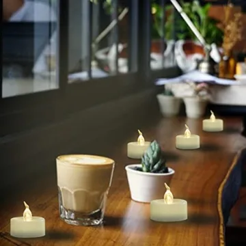 LANKER LED Tea Lights 24 Pack Warm White Flameless Candles