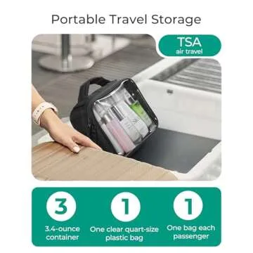 BAGSMART Clear TSA-Approved Toiletry Bag, Puffy Edges Travel Makeup Bag, Large Opening with Handle, ...