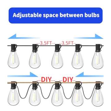 luckystyle 120FT LED Outdoor String Lights with 30+2 Edison Shatterproof Waterproof Bulbs, 2700K Commercial Grade Patio Lights, Heavy Duty Outside Hanging Outdoor Lights for Garden Porch Deck Decor
