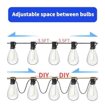 luckystyle 120FT LED Outdoor String Lights with 30+2 Edison Shatterproof Waterproof Bulbs, 2700K Commercial Grade Patio Lights, Heavy Duty Outside Hanging Outdoor Lights for Garden Porch Deck Decor