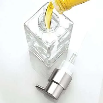 iDesign Casilla Modern Glass Pump Liquid Foam Hand Soap Dispenser for Kitchen, Bathroom, Sink, Vanity, Holds 14 oz, Clear