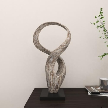 Stunning Deco 79 Mother of Pearl Abstract Sculpture 30"