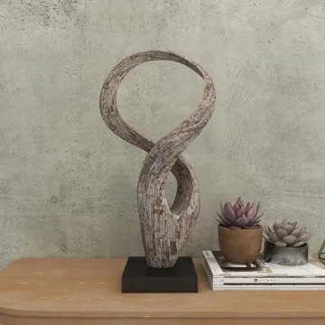 Stunning Deco 79 Mother of Pearl Abstract Sculpture 30"