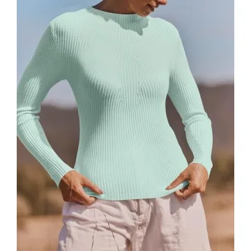 ZESICA Women's Ribbed Knit Turtleneck Sweater Slim Fit